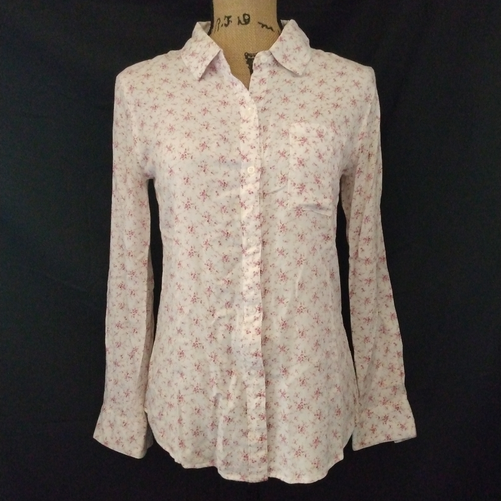 Rails Pink Floral Button Down Blouse